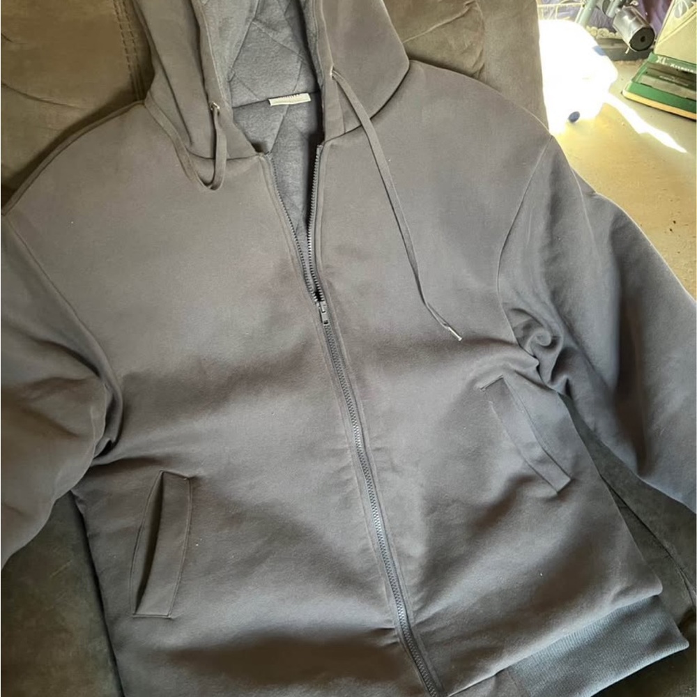 Men's Charcoal Zip-Up Hoodie